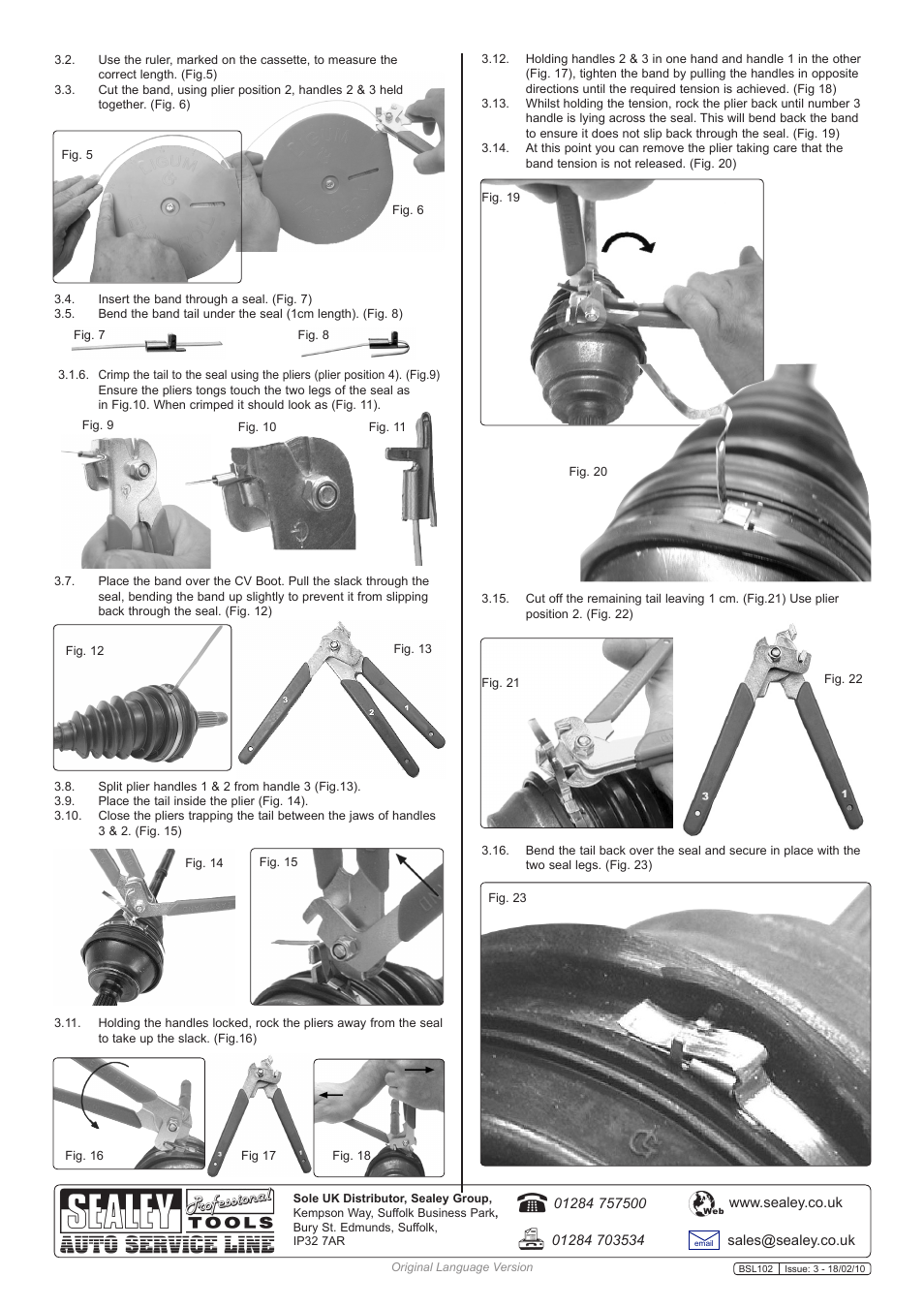Sealey BSL102 User Manual | Page 2 / 2