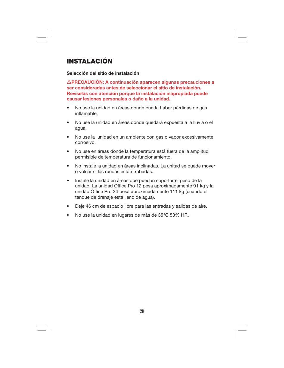 Instalación | Denso OFFICE PRO 12 User Manual | Page 34 / 76