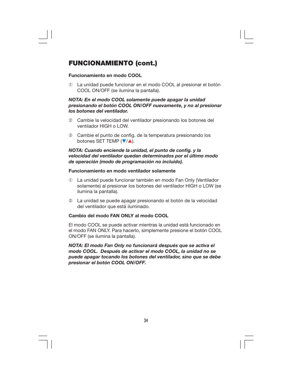 Funcionamiento (cont.) | Denso OFFICE PRO 12 User Manual | Page 40 / 76