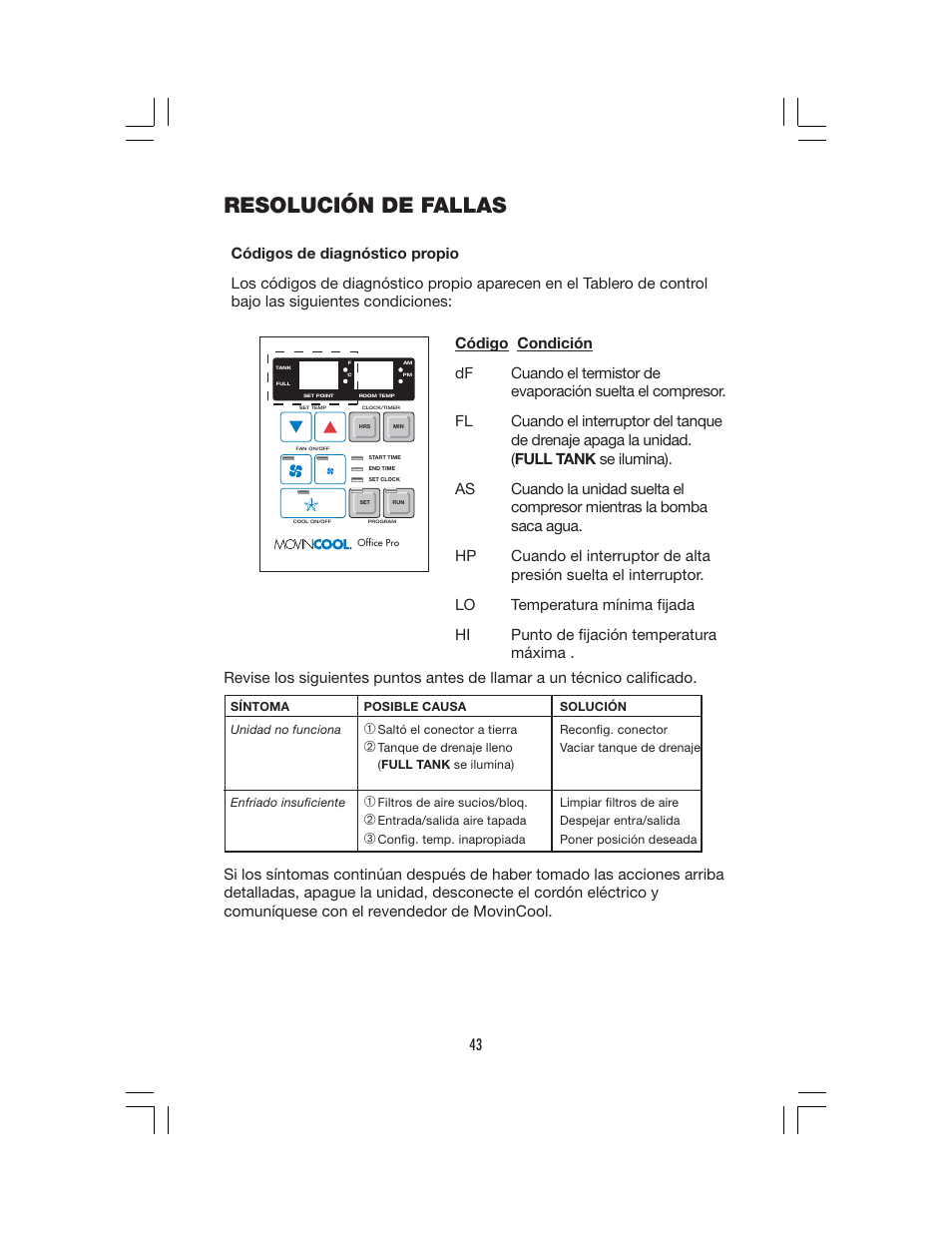 Resolución de fallas | Denso OFFICE PRO 12 User Manual | Page 49 / 76