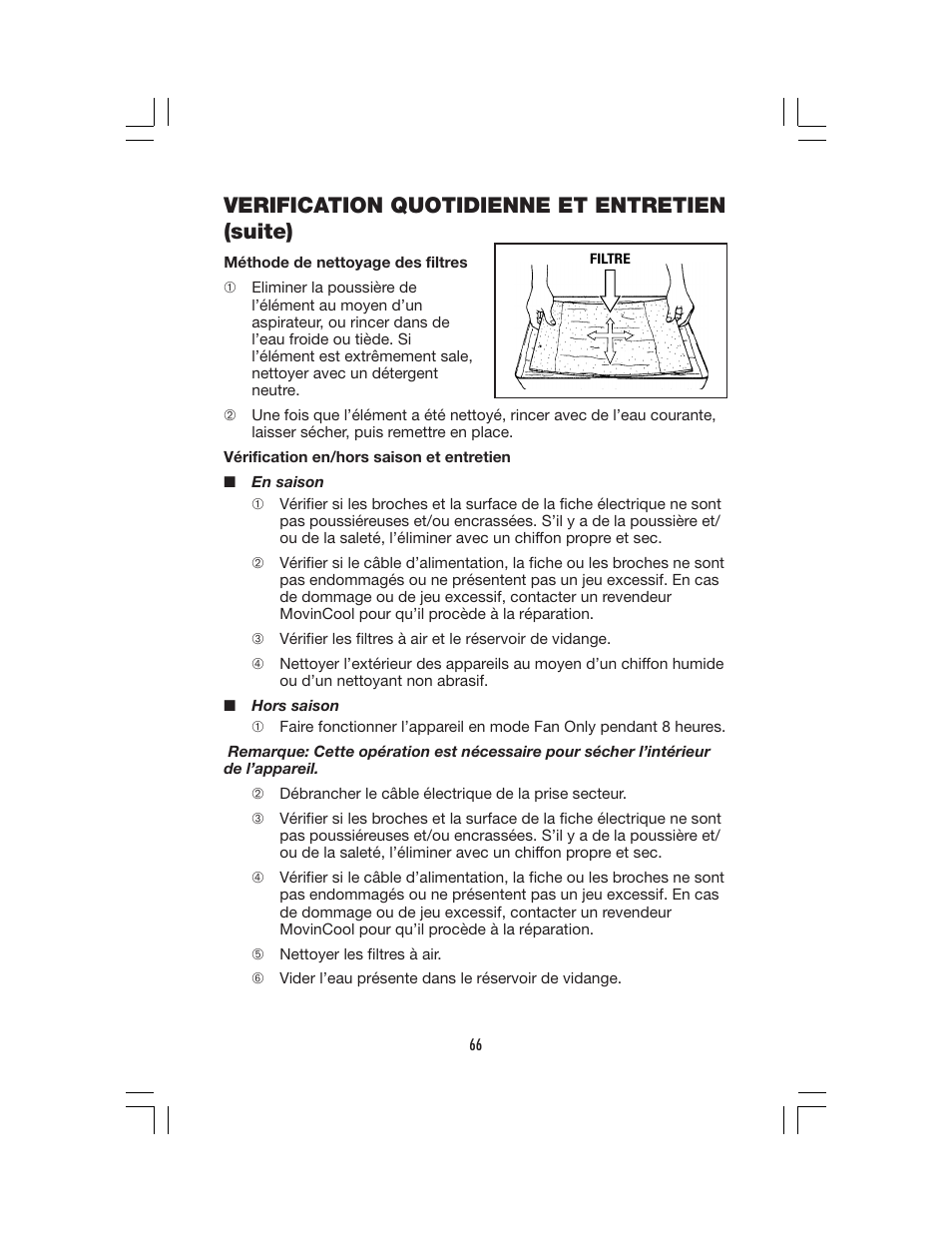 Verification quotidienne et entretien (suite) | Denso OFFICE PRO 12 User Manual | Page 72 / 76
