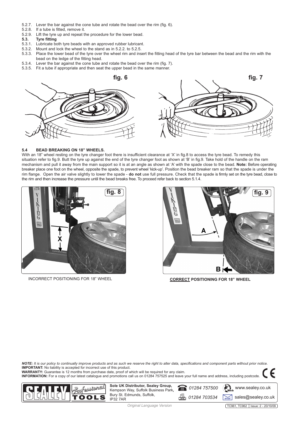 Fig. 6 fig. 7 fig. 8, Fig. 9 | Sealey TC962 User Manual | Page 3 / 4