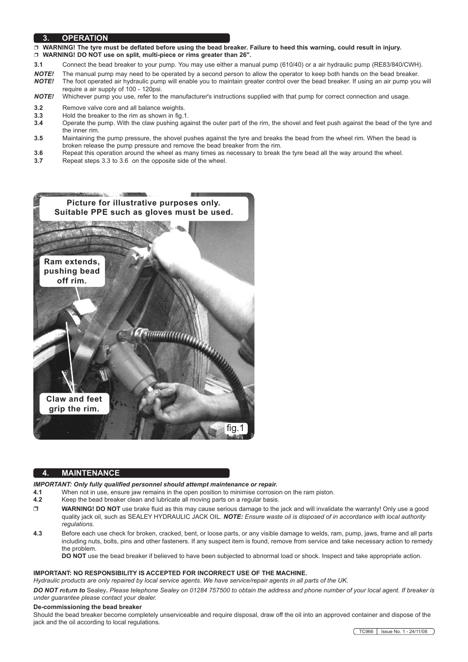 Fig.1 | Sealey TC966 User Manual | Page 2 / 3