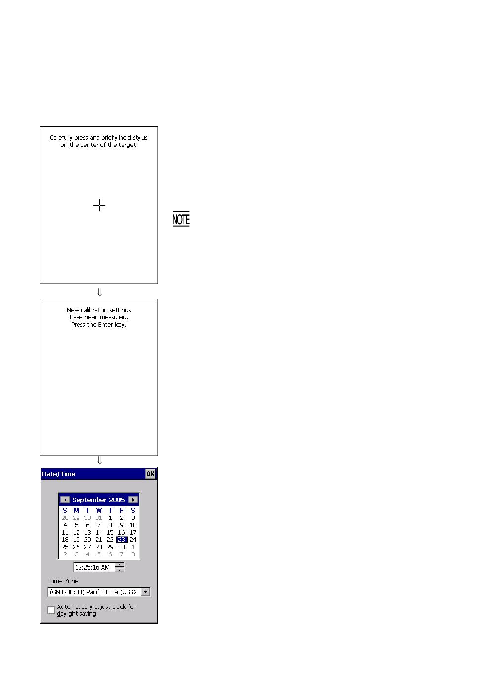 2 setting-up 2: calibrating the touch screen, Setting-up 2: calibrating the touch screen | Denso BHT-400B-CE User Manual | Page 52 / 180