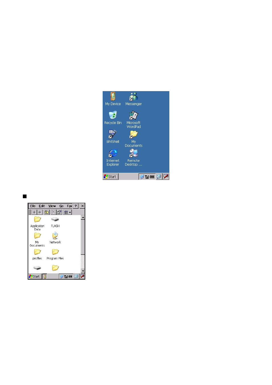 5 operating in system menu, 1 desktop, Operating in system menu | Desktop | Denso BHT-400B-CE User Manual | Page 65 / 180