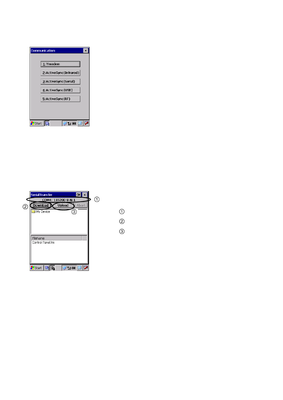 2 ] communication, Communication, 1] ymodem menu | Denso BHT-400B-CE User Manual | Page 84 / 180