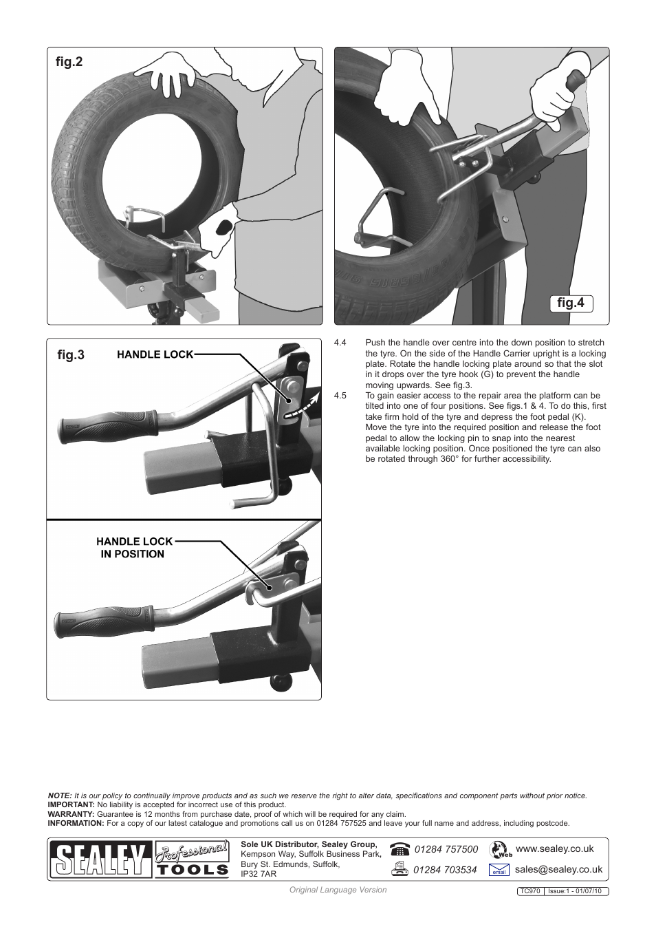 Fig.2 fig.4 fig.3 | Sealey TC970 User Manual | Page 2 / 2