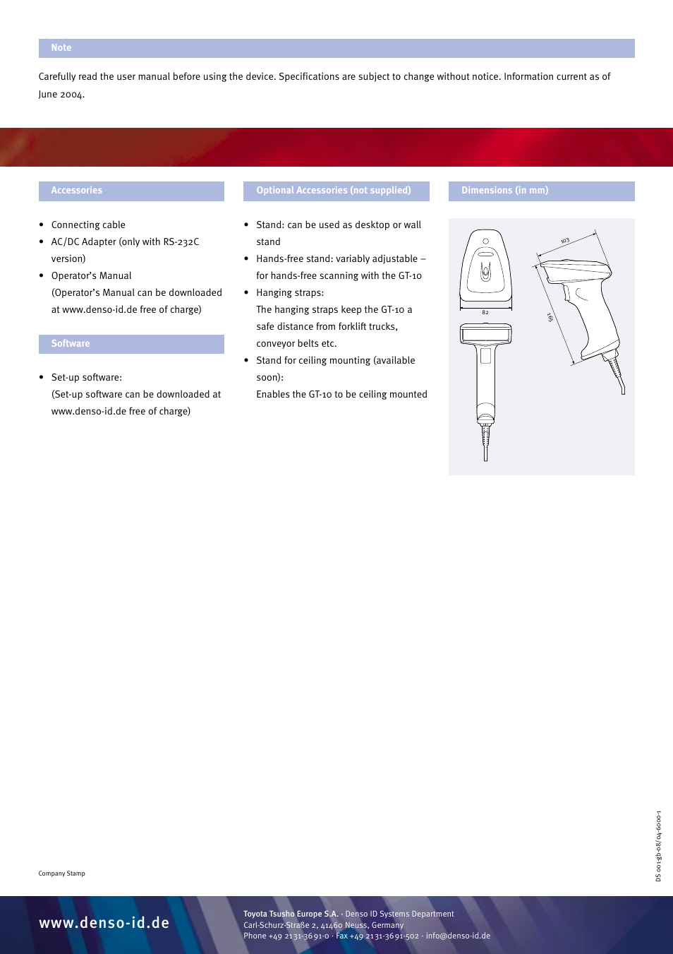 Denso GT-10 User Manual | Page 4 / 4