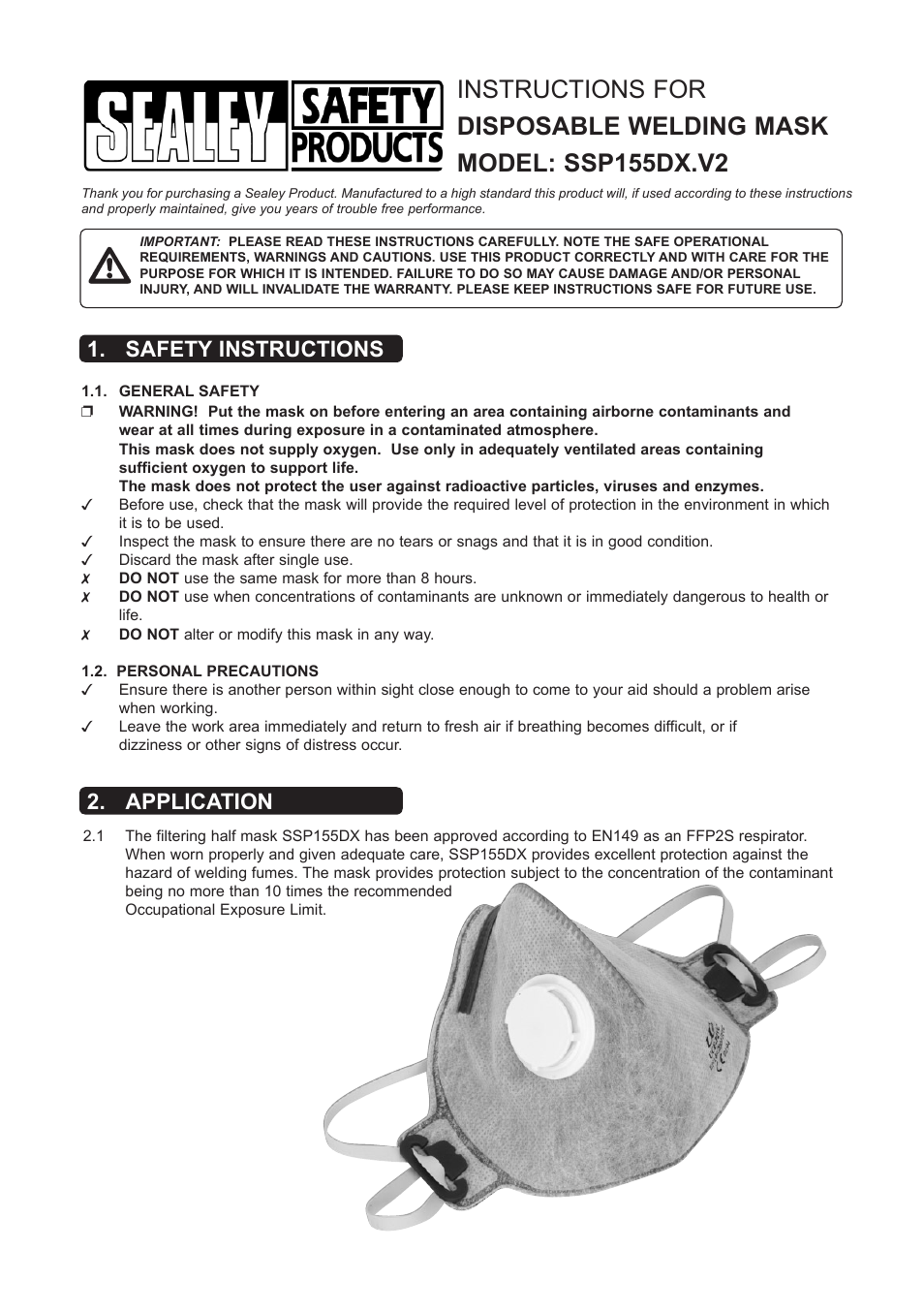 Sealey SSP155DX User Manual | 2 pages