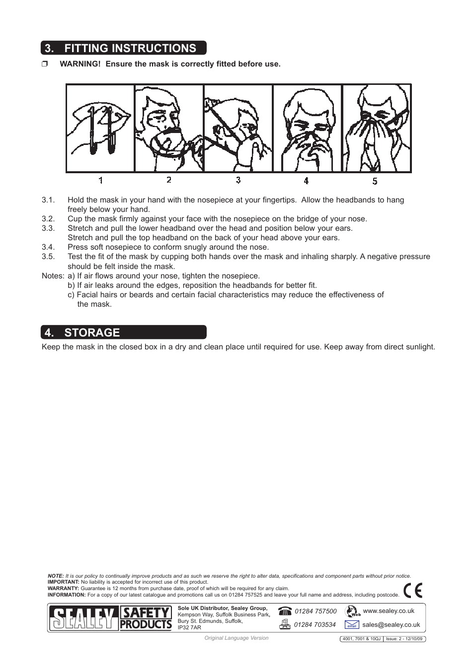 Storage 3. fitting instructions | Sealey SSP155DX User Manual | Page 2 / 2