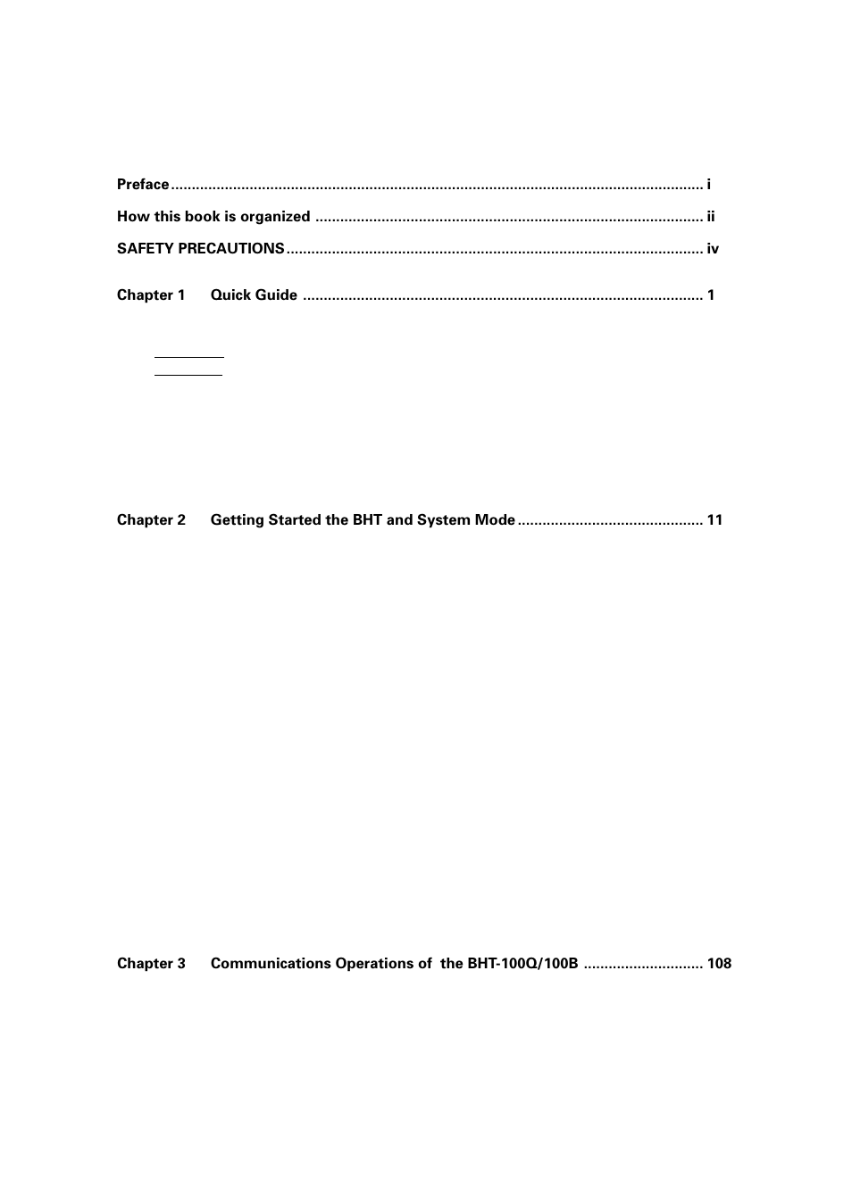 Content overviews | Denso BHT-100Q User Manual | Page 14 / 208