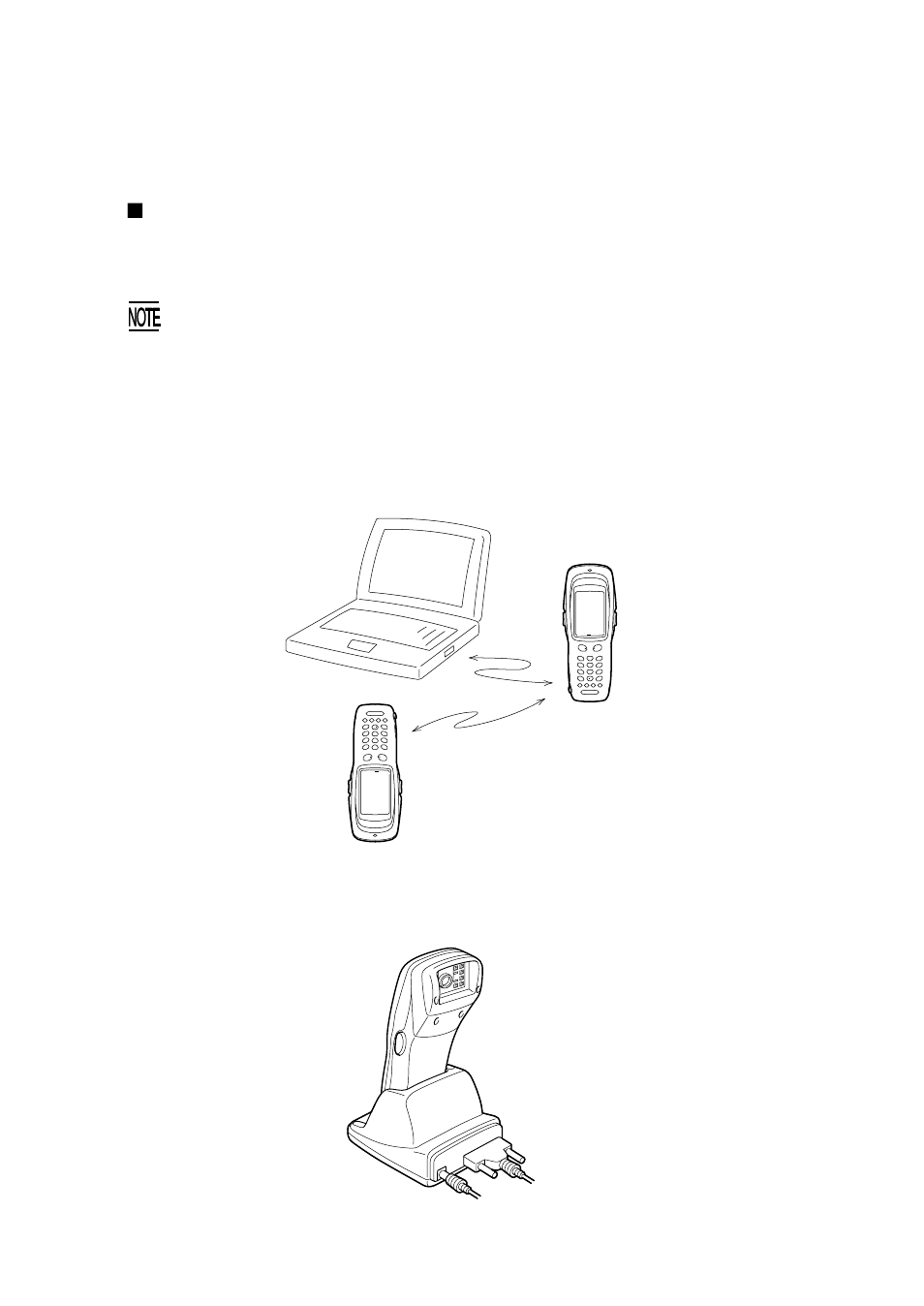 5 transferring data, Transferring data, Using infrared link | Host computer bht bht, Vw x, Pq r, Mn o, Sp yz | Denso BHT-100Q User Manual | Page 26 / 208