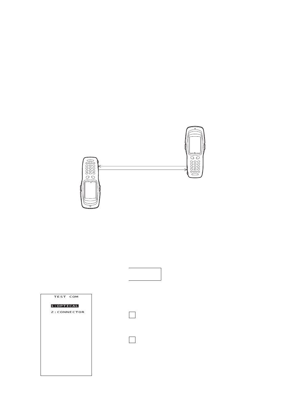5] communications test, Preparation for the optical interface test, Preparation for the direct-connect interface test | Sd rd, Vw x, Pq r, Mn o | Denso BHT-100Q User Manual | Page 97 / 208
