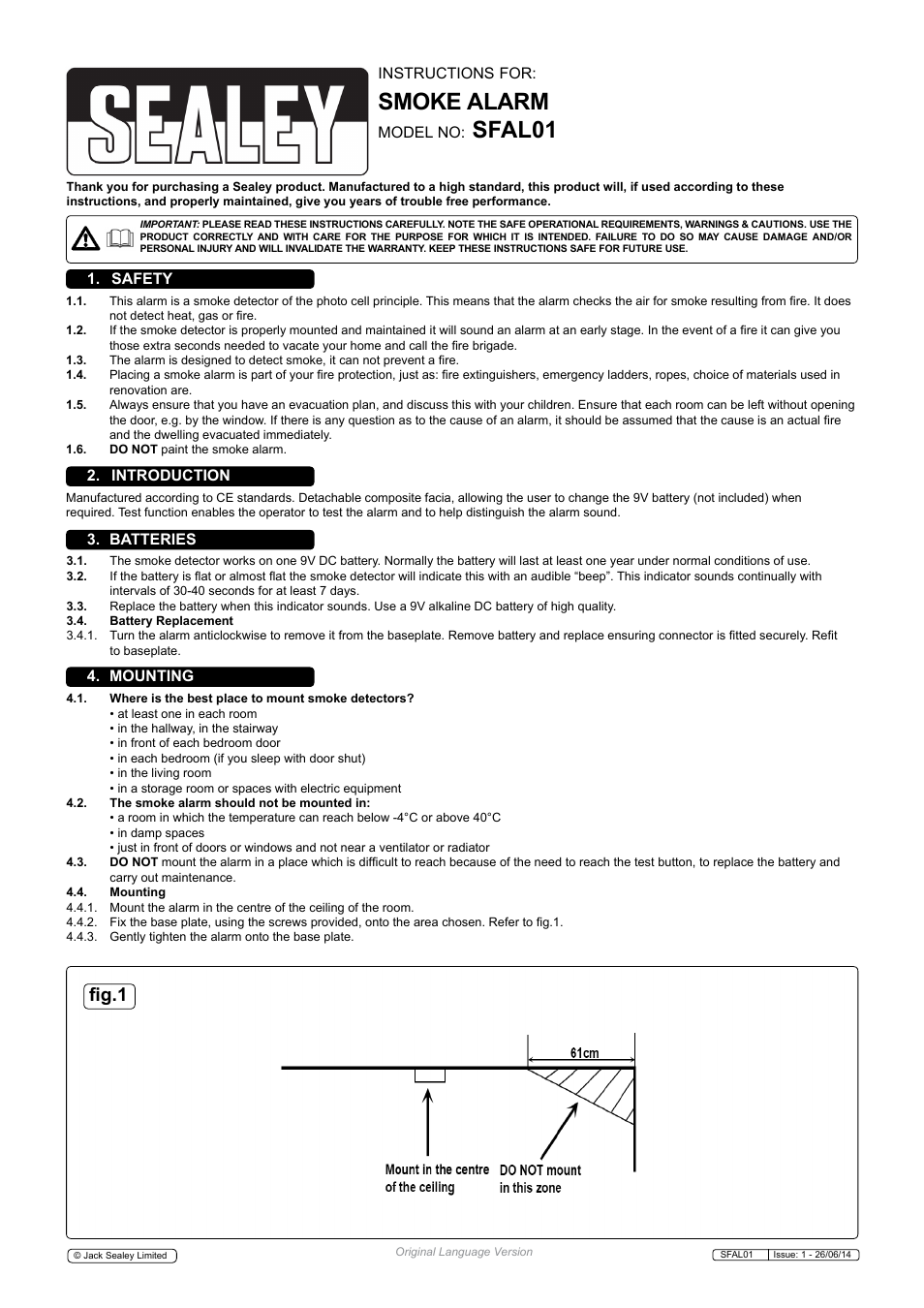 Sealey SFAL01 User Manual | 2 pages