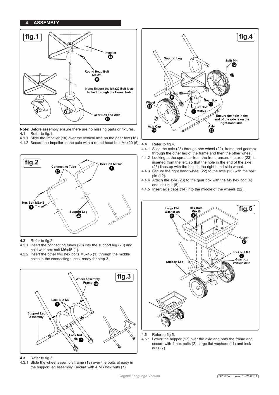 Fig.2 fig.3 fig.5 fig.4, Fig.4, Fig.1 | Sealey SPB27W User Manual | Page 2 / 4