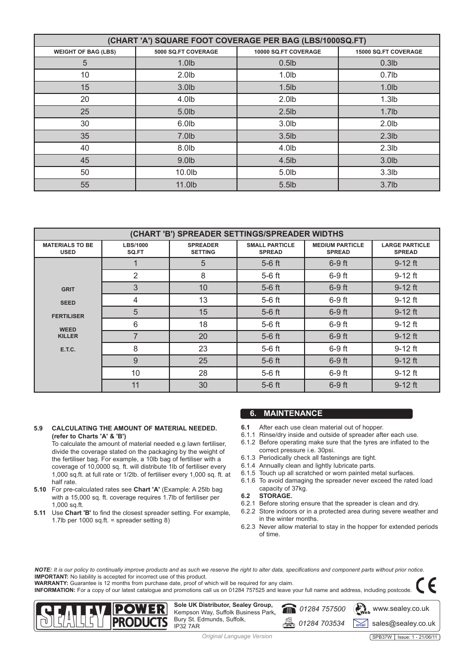 Sealey SPB37W User Manual | Page 4 / 4