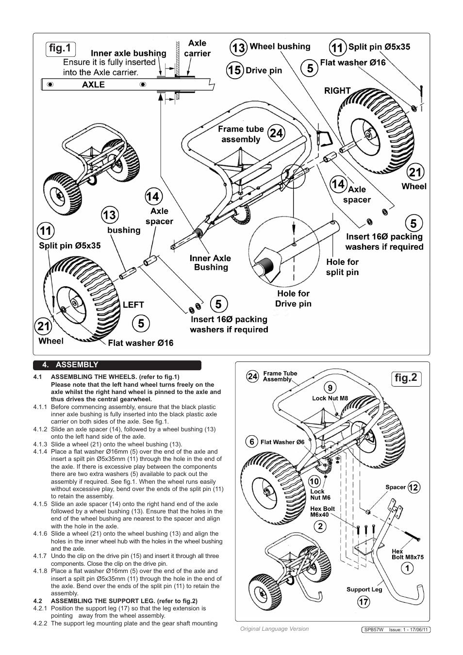 Fig.1 fig.2, Assembly | Sealey SPB57W User Manual | Page 2 / 5
