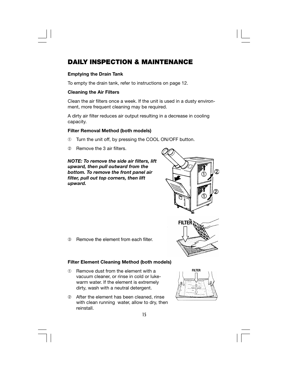 Daily inspection & maintenance | Denso CLASSIC PLUS 14 User Manual | Page 21 / 26