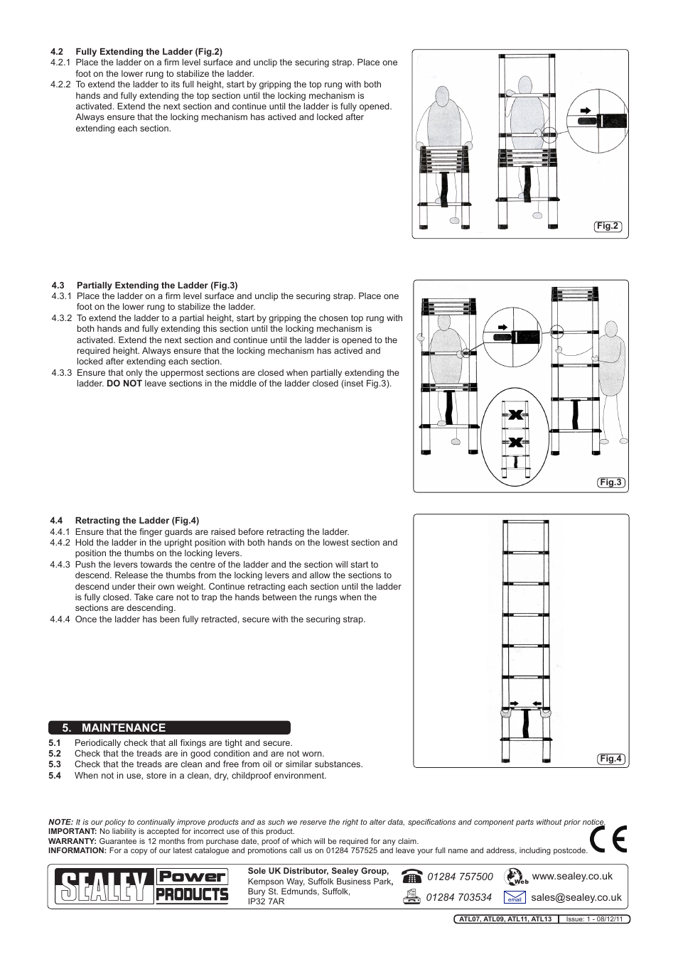 Maintenance | Sealey ATL13 User Manual | Page 2 / 2