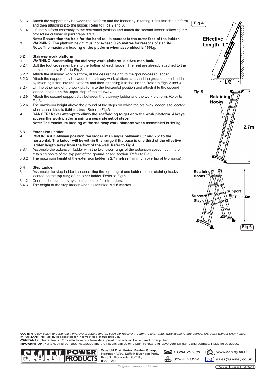 Sealey ASCL2 User Manual | Page 2 / 3