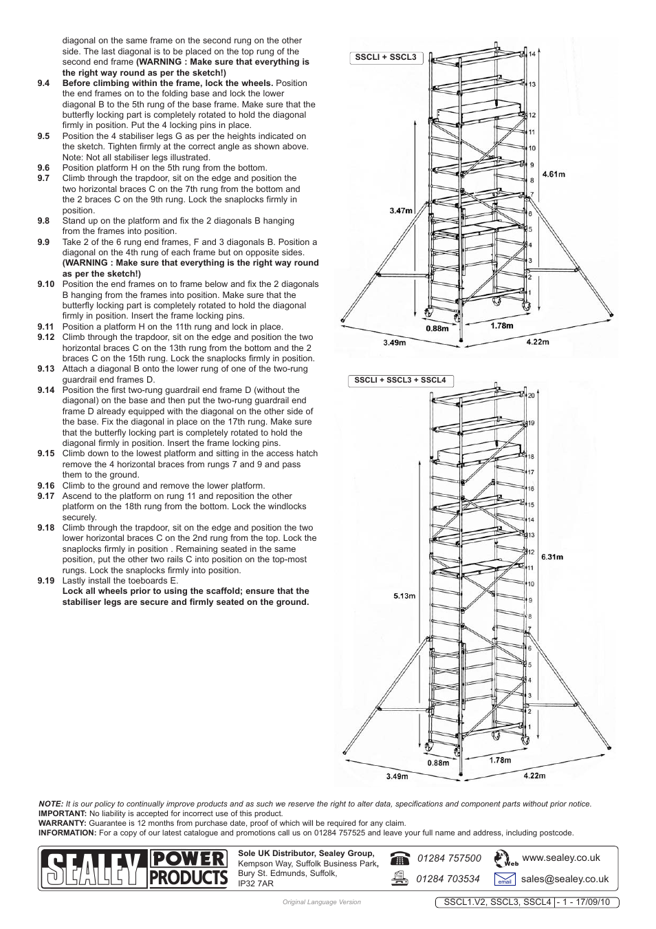 Sealey SSCL3 User Manual | Page 5 / 8