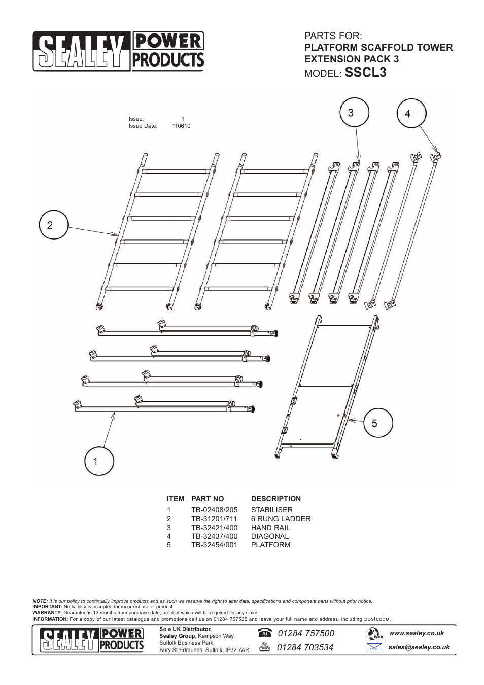 Sealey SSCL3 User Manual | Page 7 / 8
