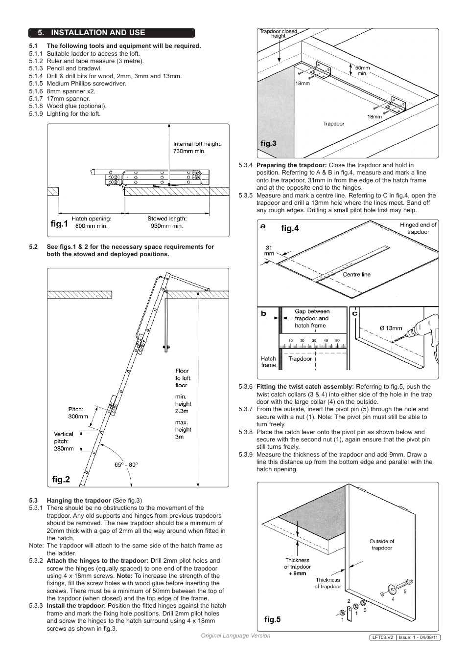 Installation and use | Sealey LFT03 User Manual | Page 2 / 5