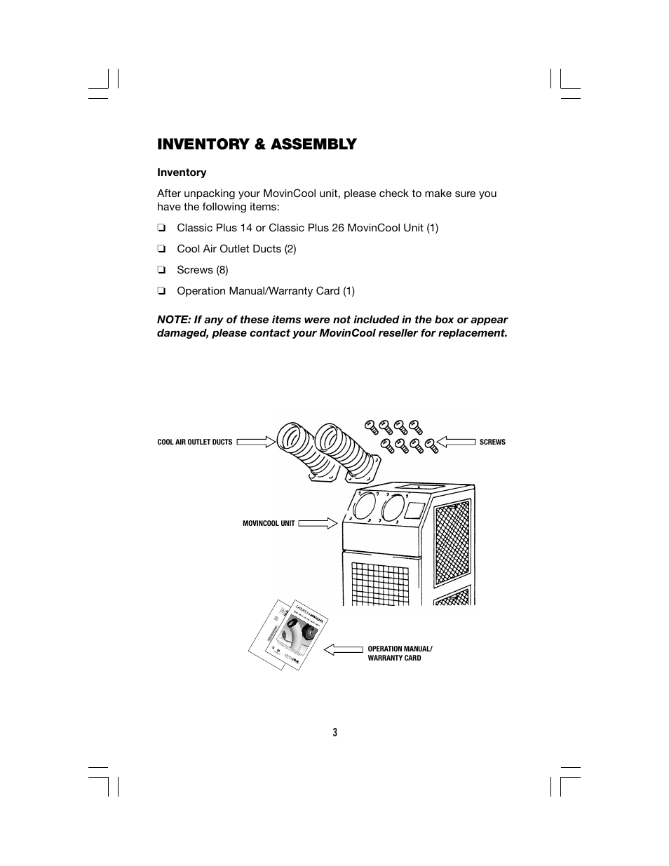 Inventory & assembly | Denso CLASSIC PLUS 26 User Manual | Page 9 / 26