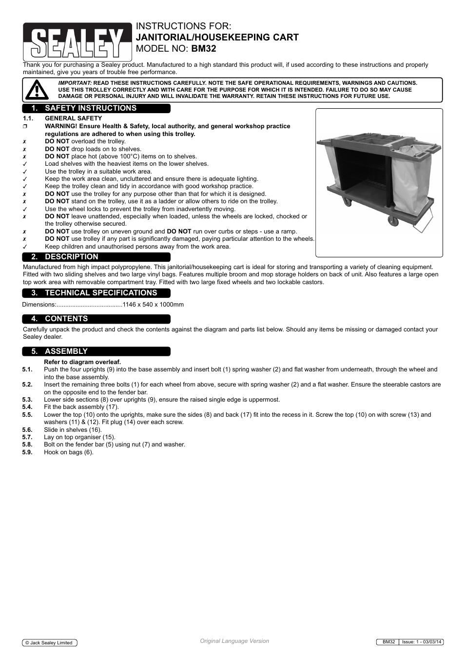 Sealey BM32 User Manual | 2 pages