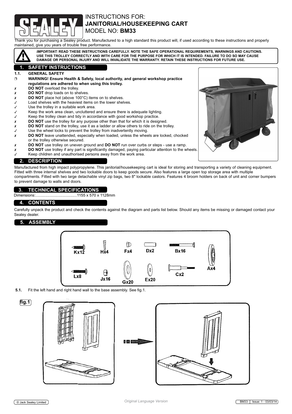 Sealey BM33 User Manual | 4 pages