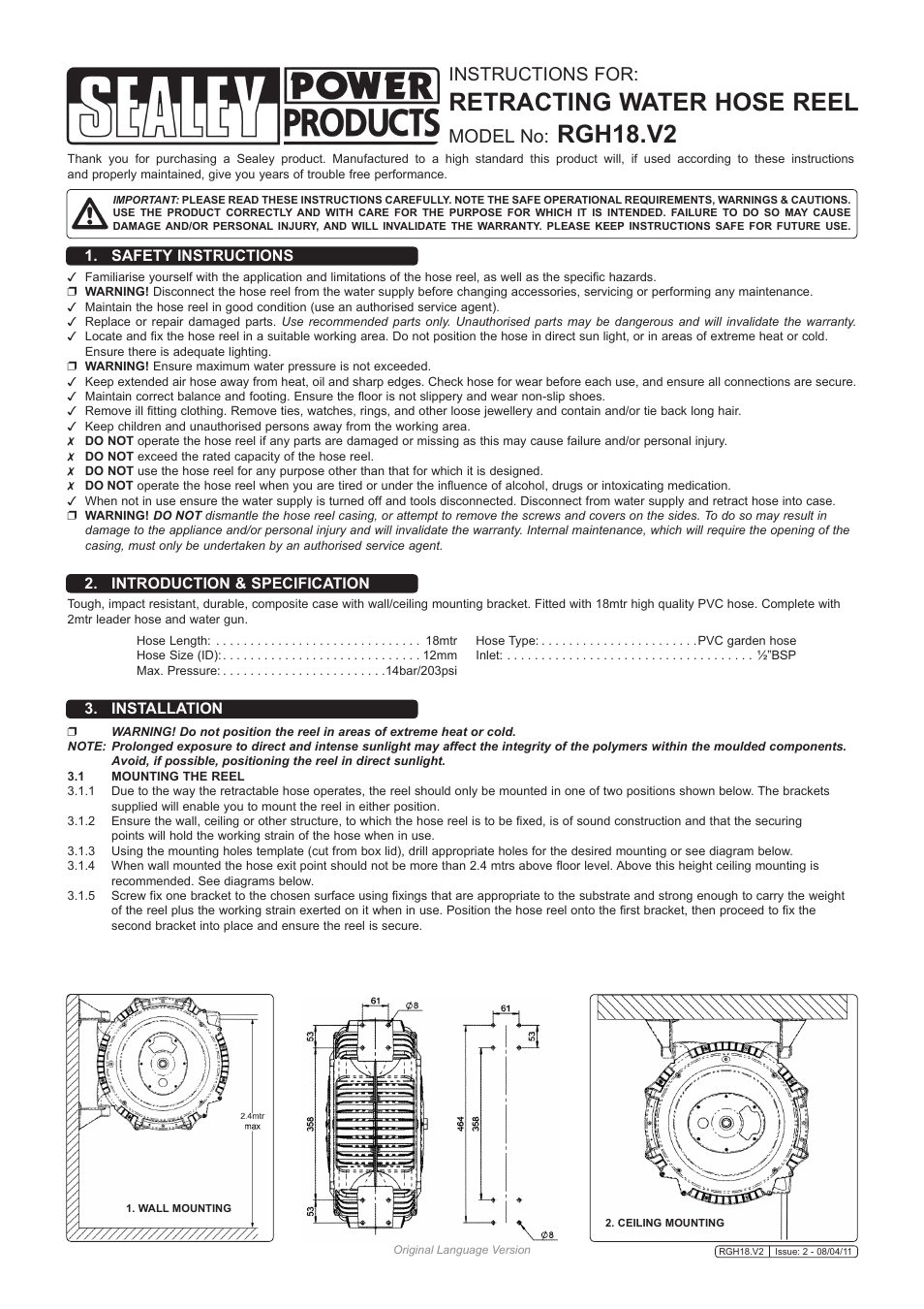 Sealey RGH18 User Manual | 2 pages