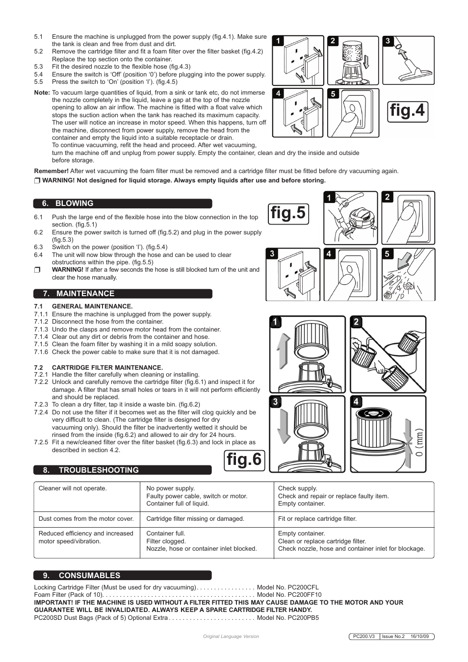 Fig.6 fig.4 fig.5 | Sealey PC200 User Manual | Page 3 / 3