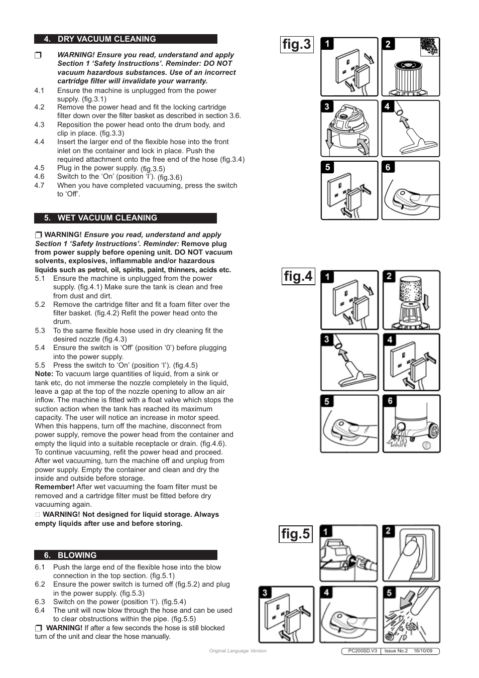 Fig.3 fig.4, Fig.5 | Sealey PC200SD User Manual | Page 3 / 4