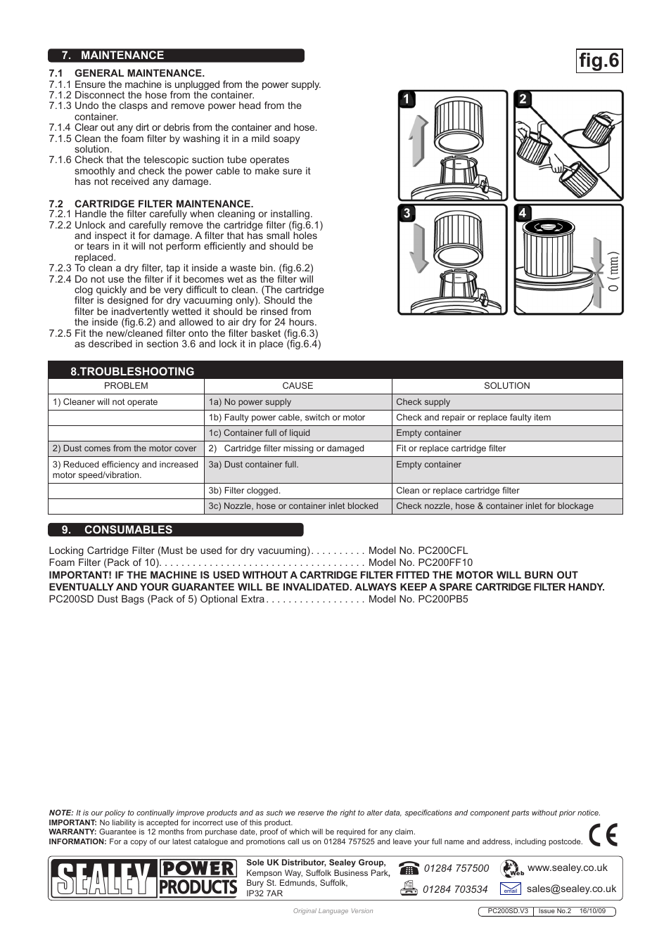 Fig.6 | Sealey PC200SD User Manual | Page 4 / 4