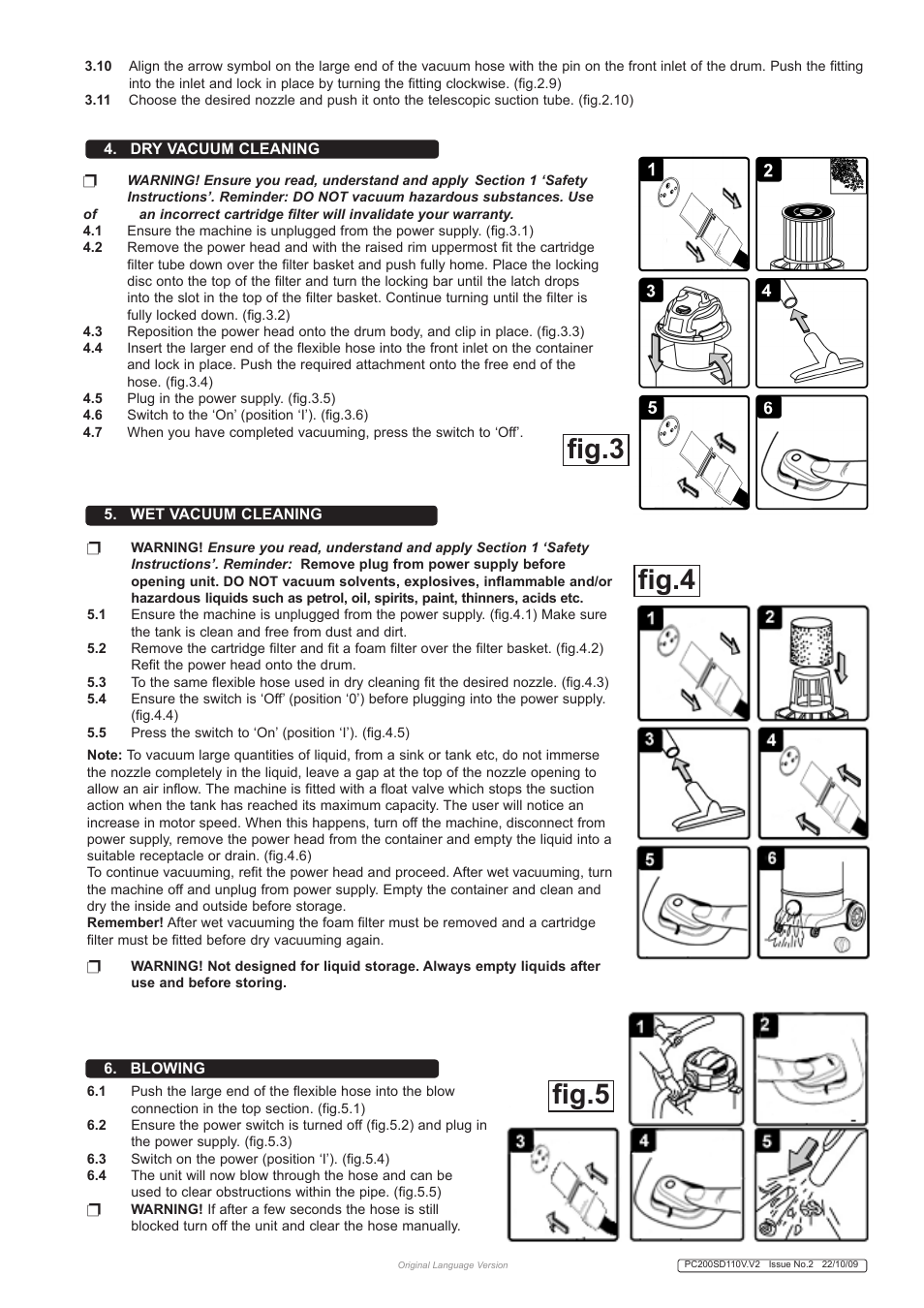 Fig.3 fig.5 fig.4 | Sealey PC200SD110V User Manual | Page 3 / 4