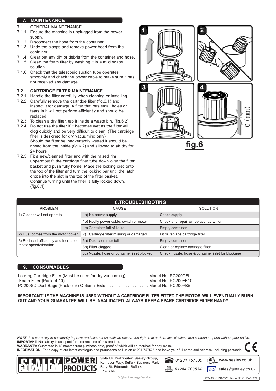 Fig.6 | Sealey PC200SD110V User Manual | Page 4 / 4