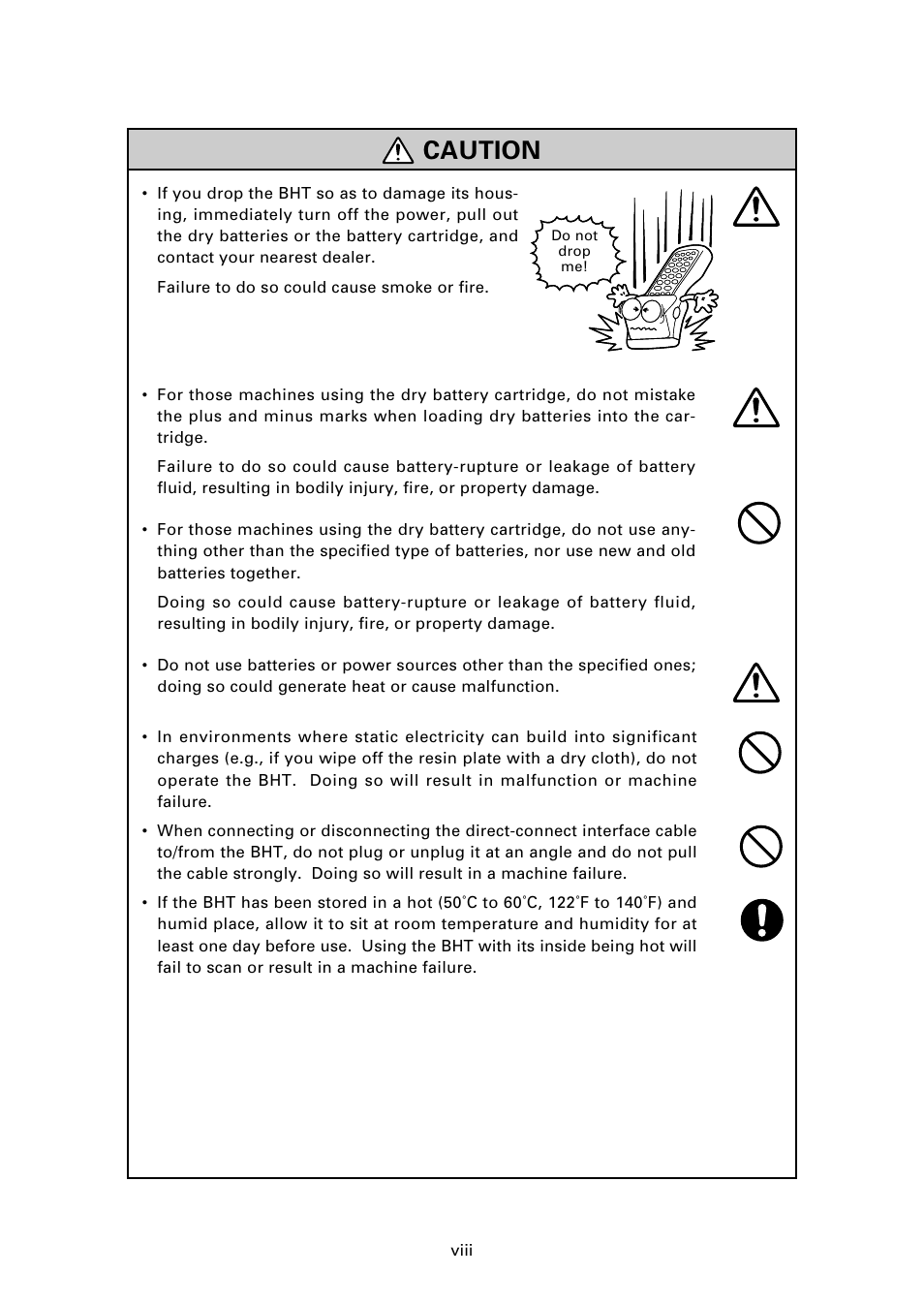 Caution | Denso BHT-7000 User Manual | Page 10 / 175