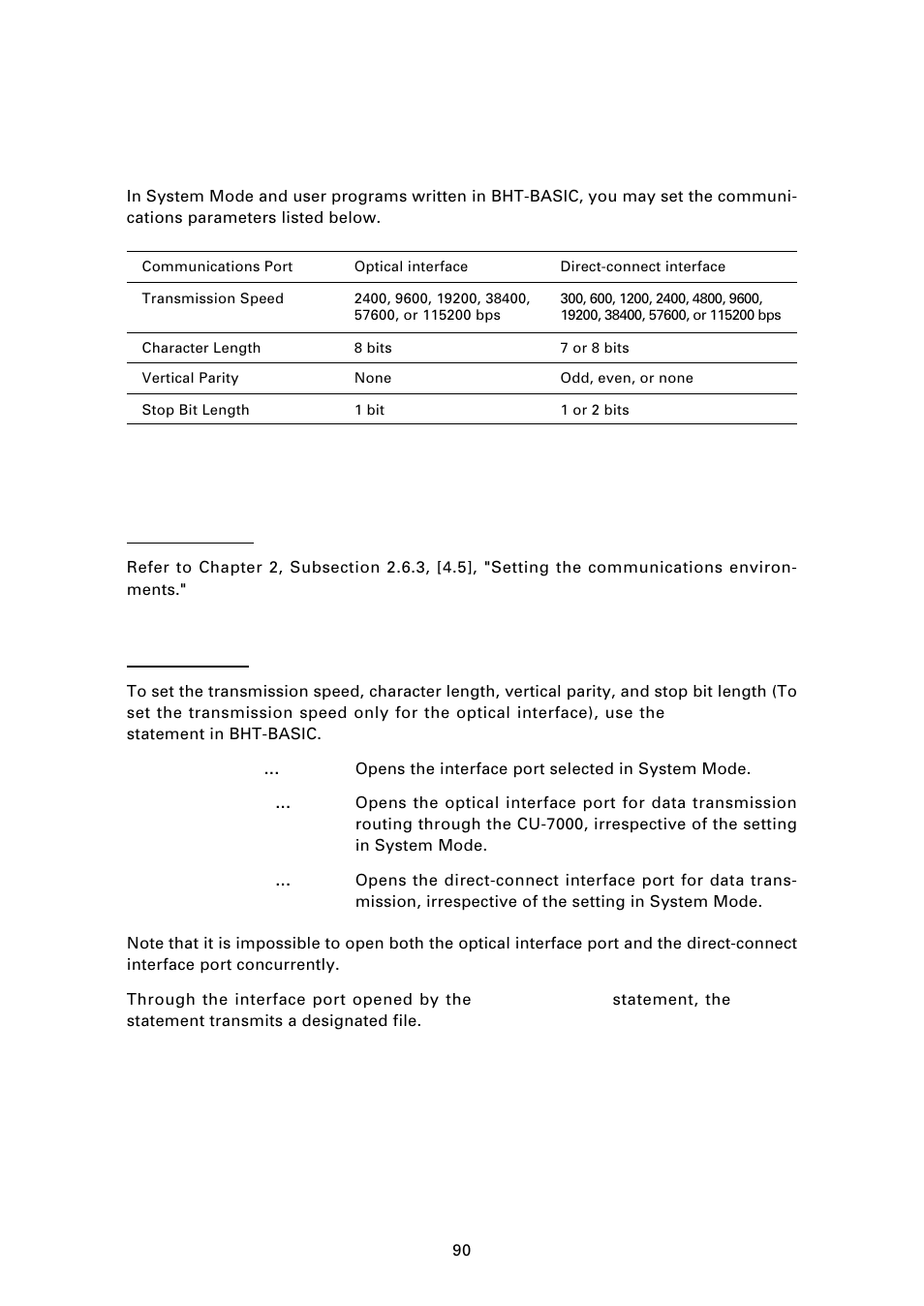 2 communications parameters | Denso BHT-7000 User Manual | Page 106 / 175