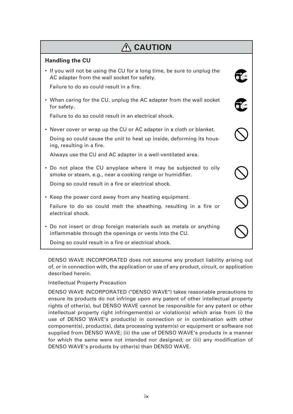 Caution | Denso BHT-7000 User Manual | Page 11 / 175