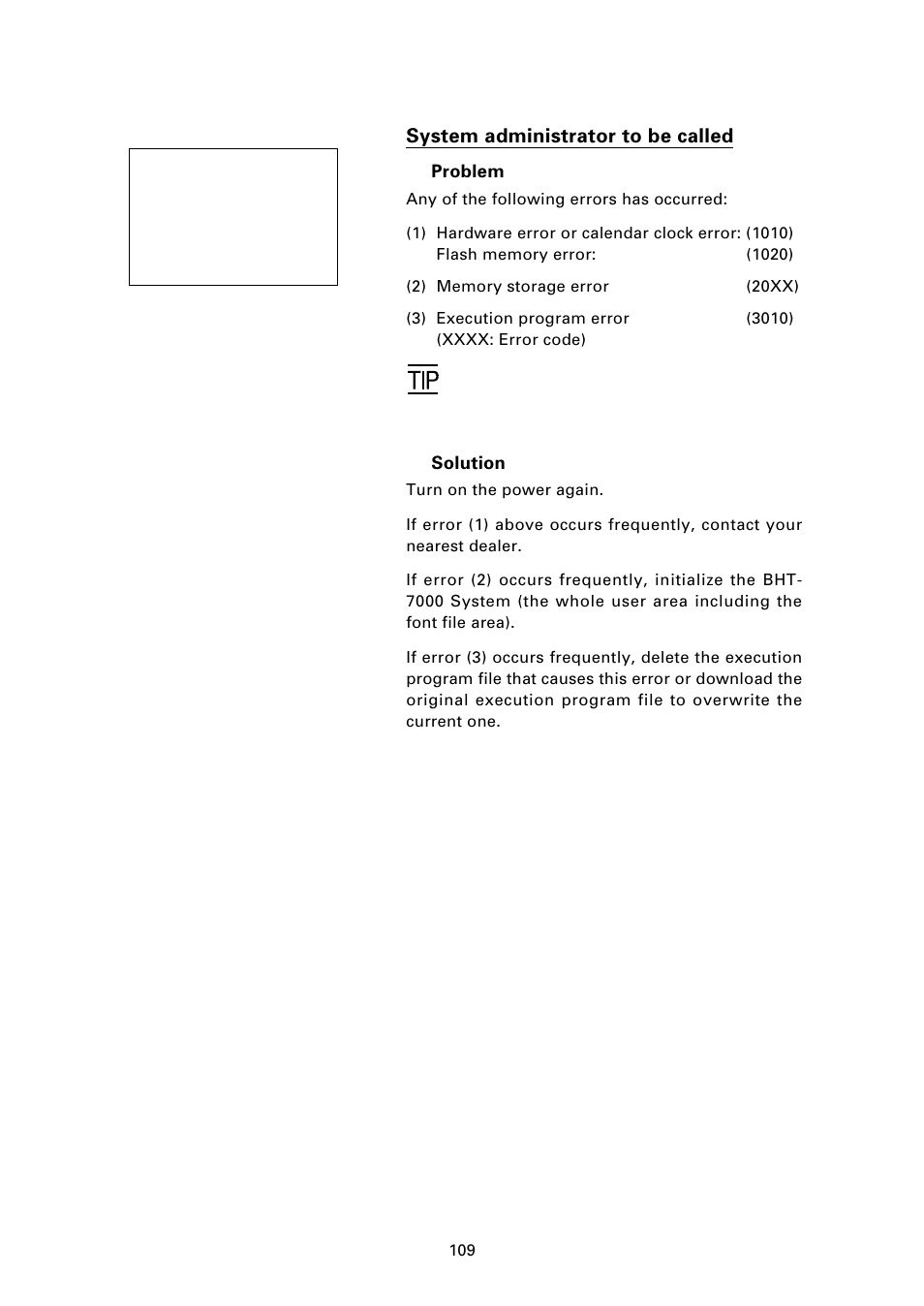 System administrator to be called | Denso BHT-7000 User Manual | Page 125 / 175