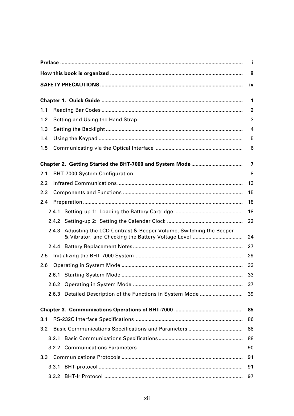 Content overviews | Denso BHT-7000 User Manual | Page 14 / 175