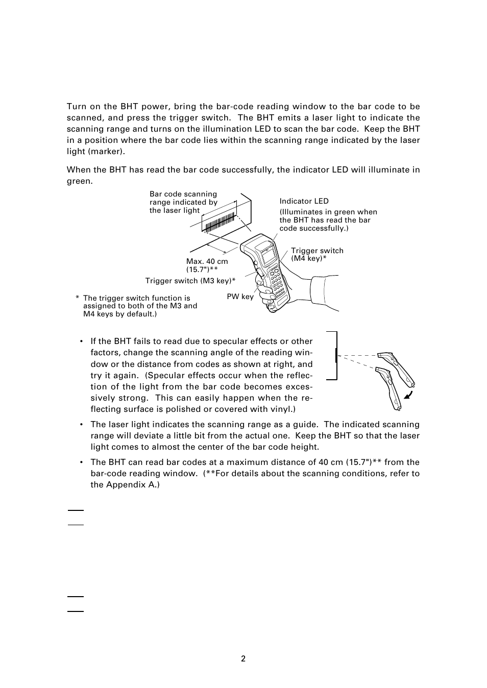 1 reading bar codes | Denso BHT-7000 User Manual | Page 18 / 175