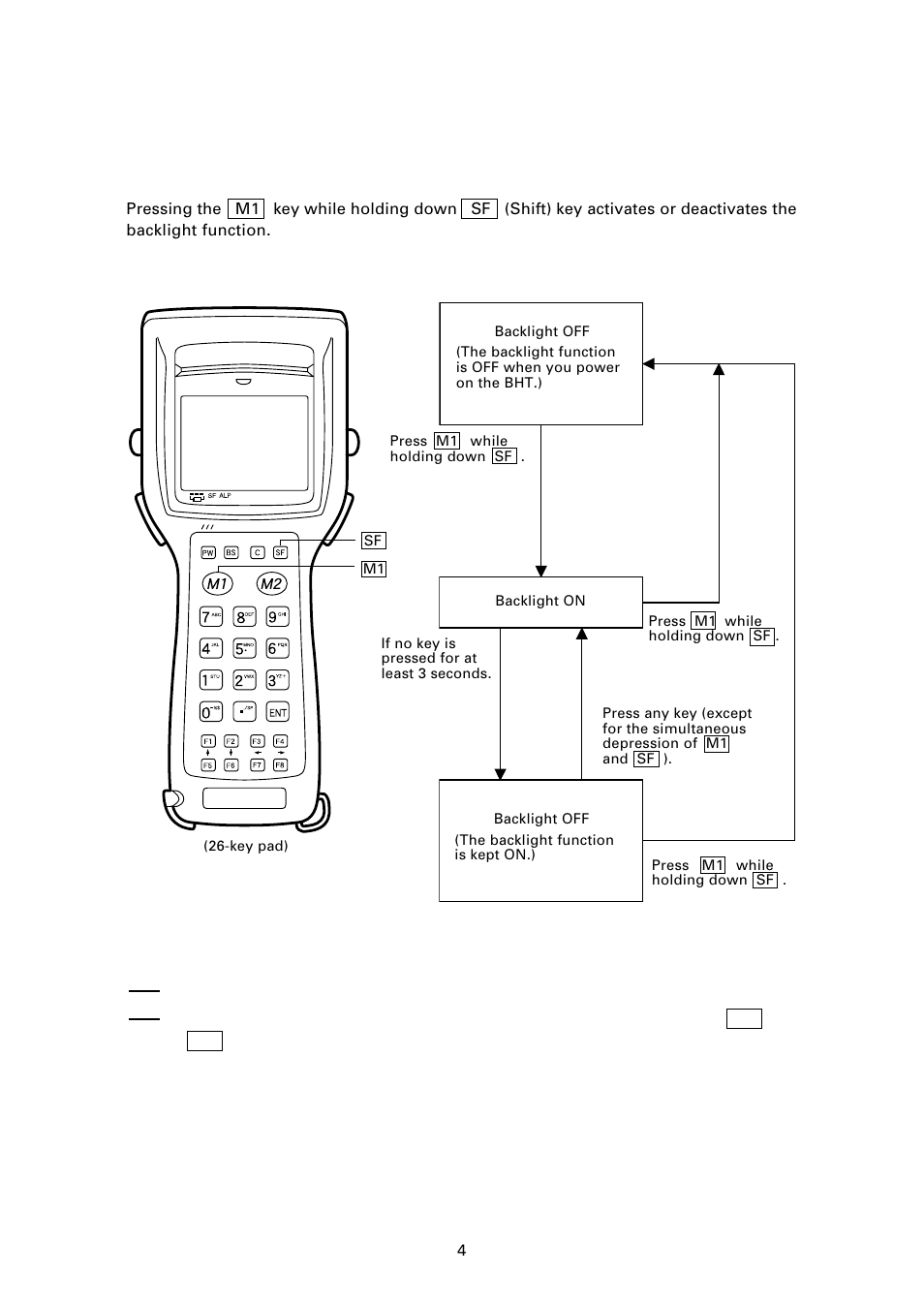 3 setting the backlight | Denso BHT-7000 User Manual | Page 20 / 175