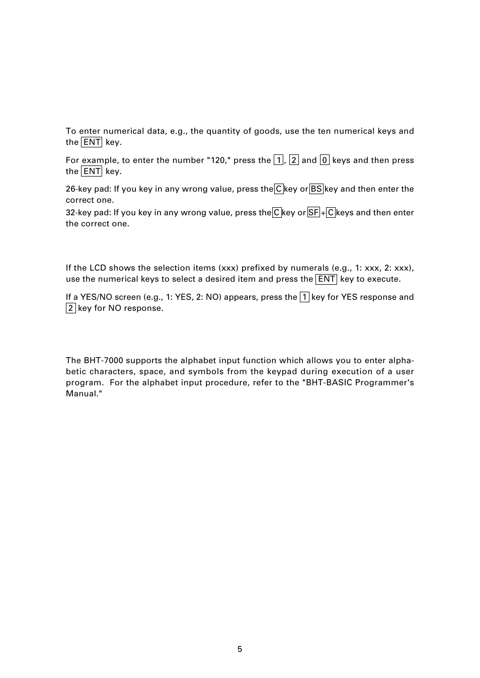 4 using the keypad | Denso BHT-7000 User Manual | Page 21 / 175