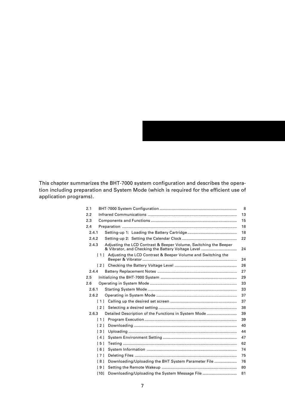 Chapter 2, Getting started the bht-7000 and system mode | Denso BHT-7000 User Manual | Page 23 / 175