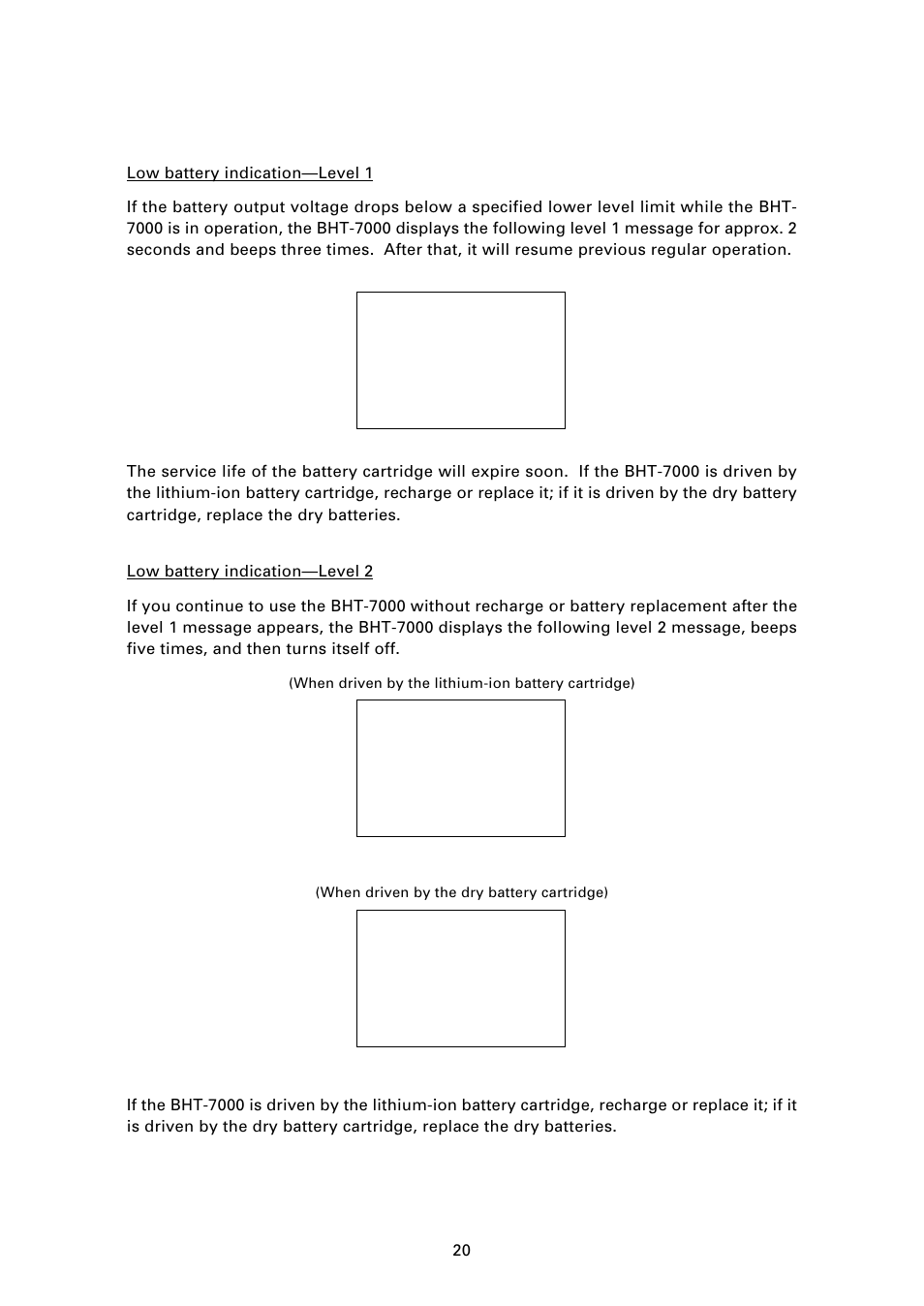Low battery indication | Denso BHT-7000 User Manual | Page 36 / 175