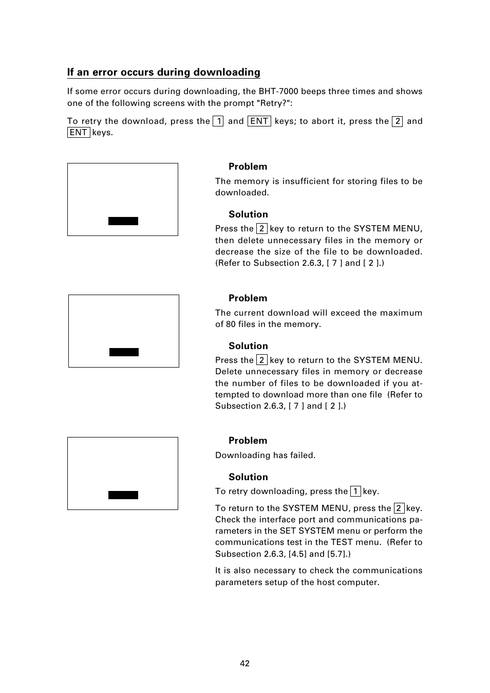 If an error occurs during downloading | Denso BHT-7000 User Manual | Page 58 / 175