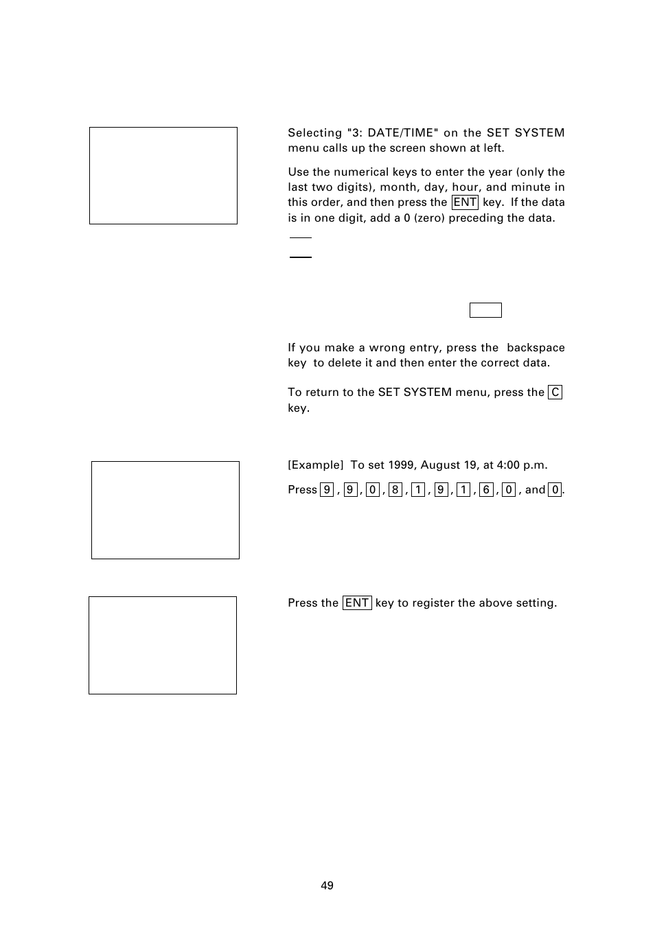 3] setting the calendar clock | Denso BHT-7000 User Manual | Page 65 / 175