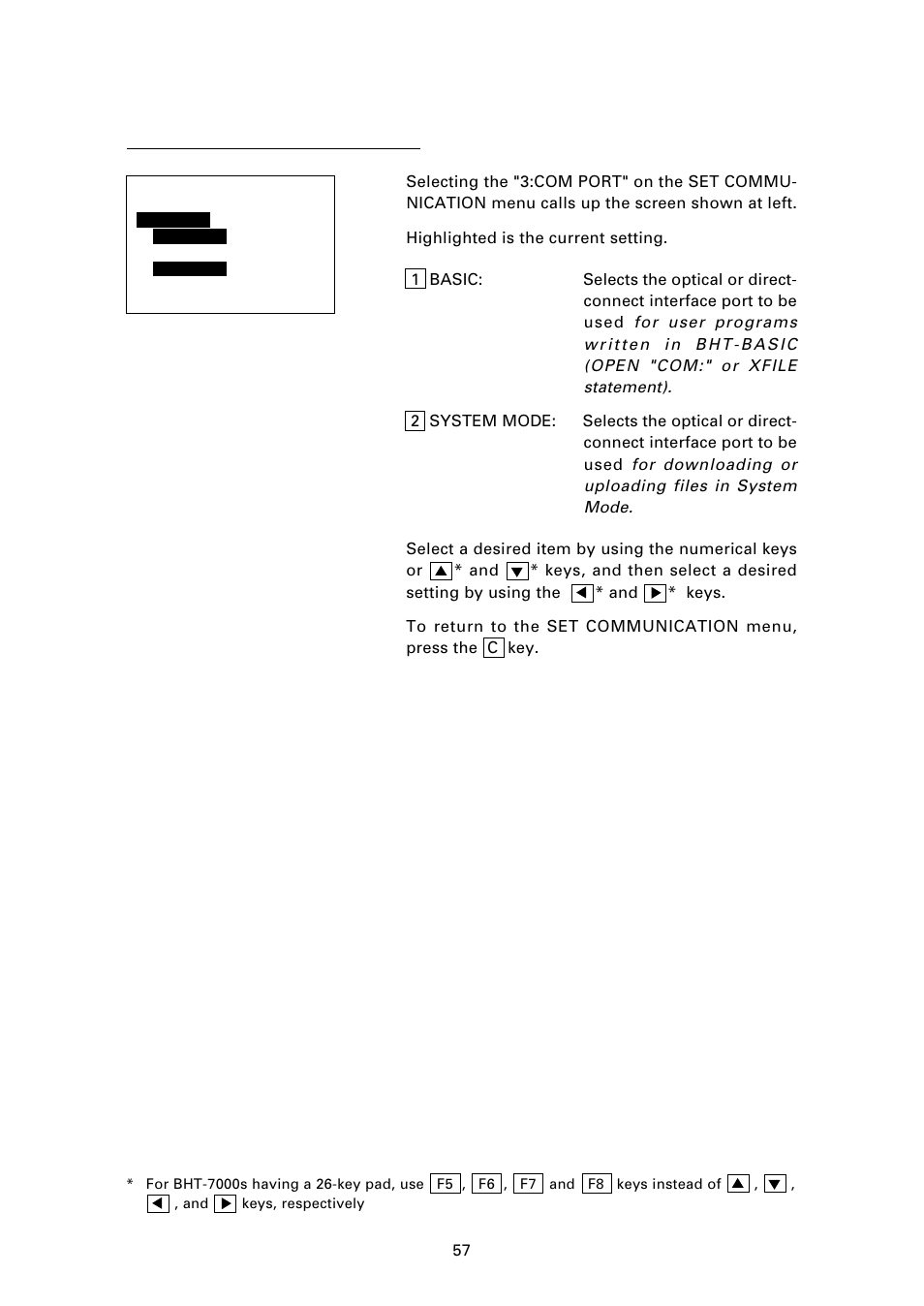 3] setting the interface port | Denso BHT-7000 User Manual | Page 73 / 175