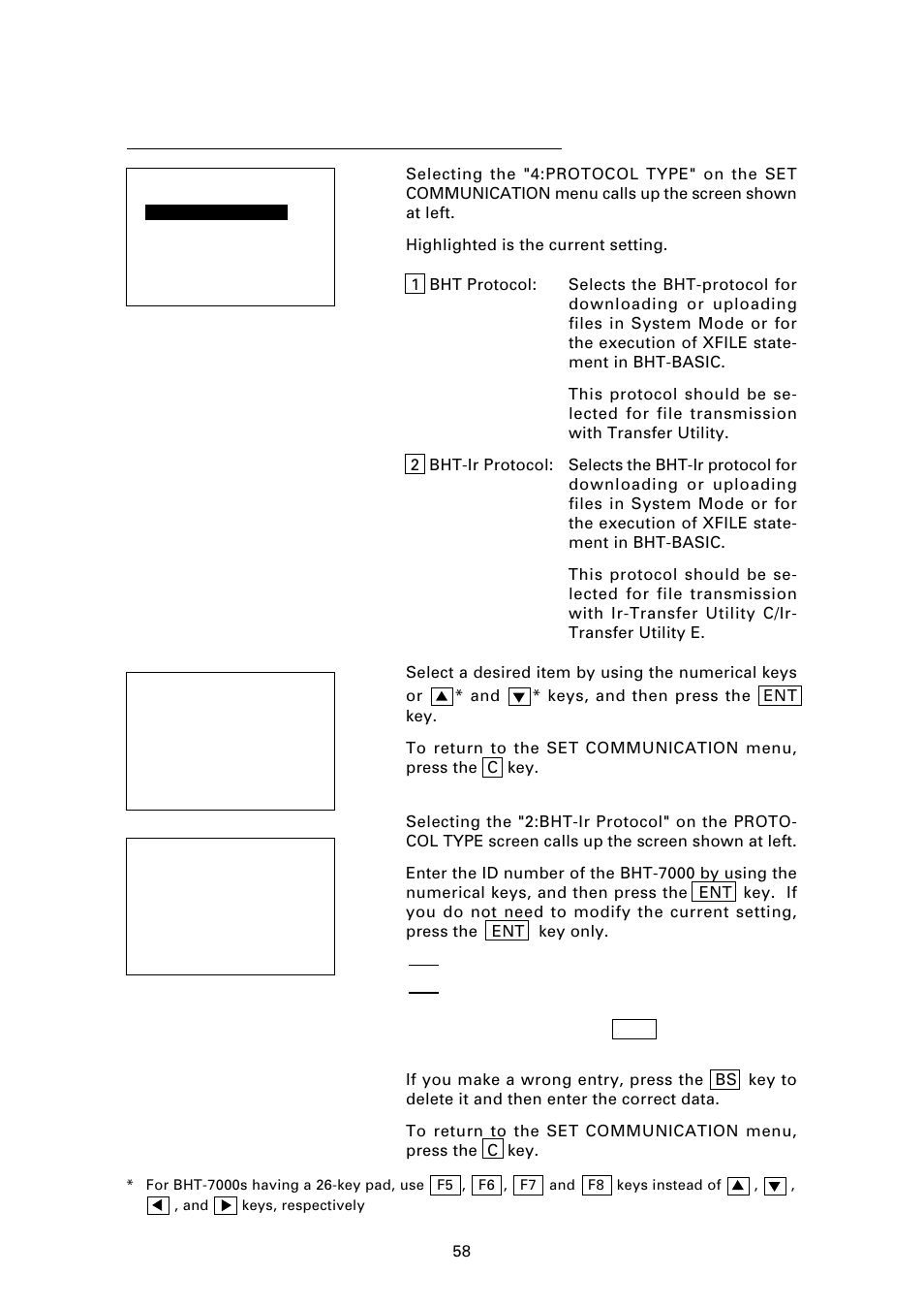 4] setting the communications protocol type | Denso BHT-7000 User Manual | Page 74 / 175